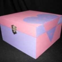 caixa para pacotes de chá... madeira  pintada à mão